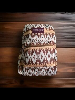 Wrangler Aztec Pattern Mini Backpack in Brown and Cream